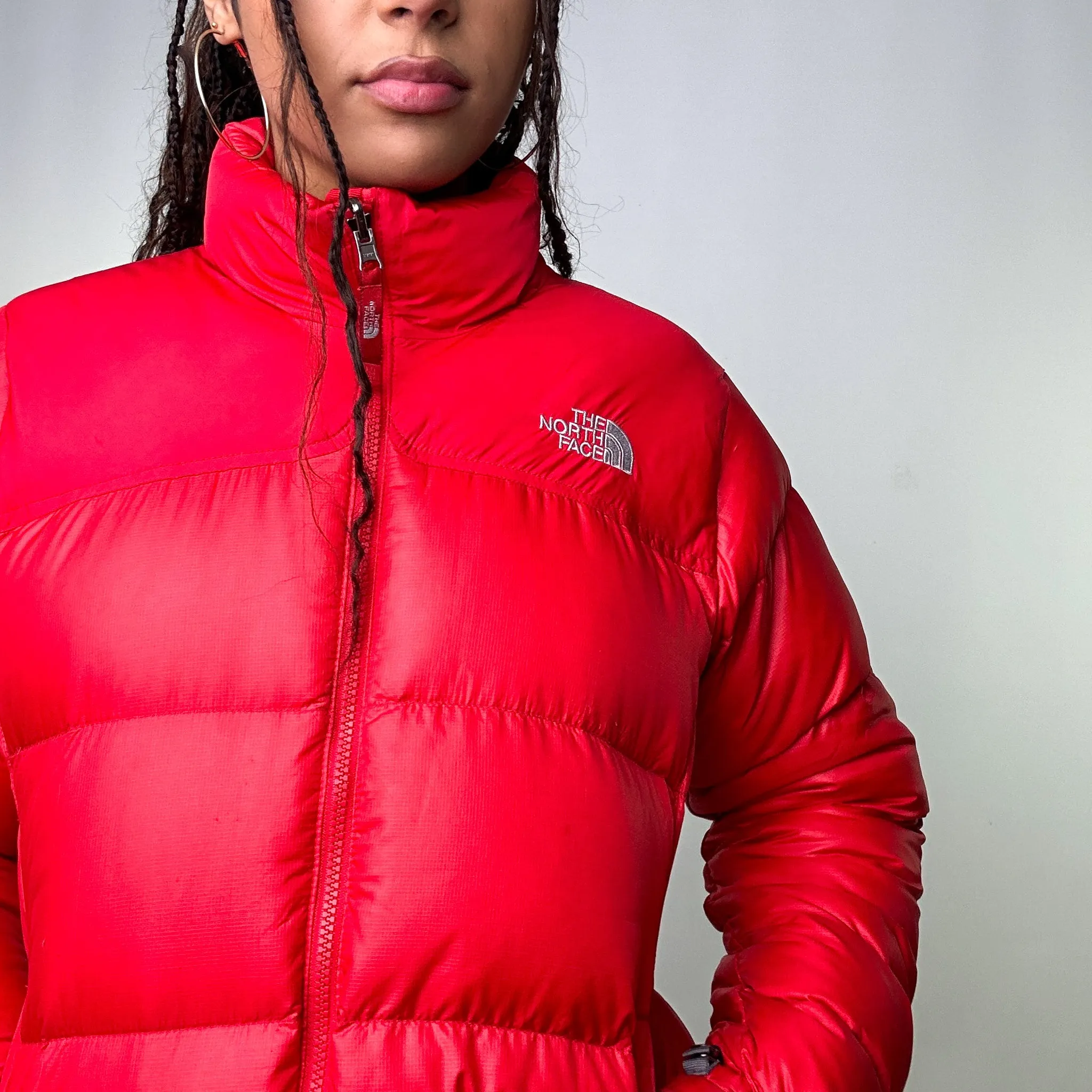 Red 90s The North Face 700 Series Puffer Jacket Coat (M)