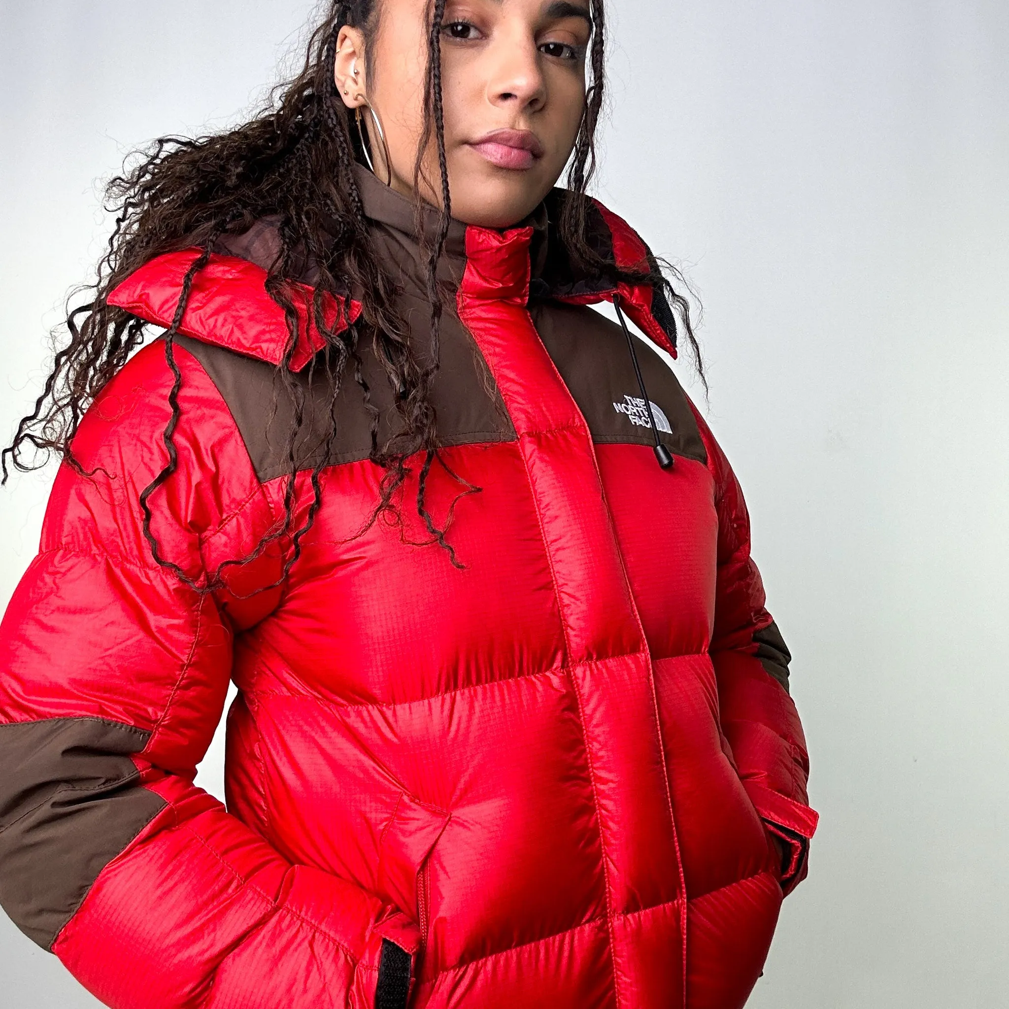 Red 90s The North Face 800 Series Puffer Jacket Coat (XS)