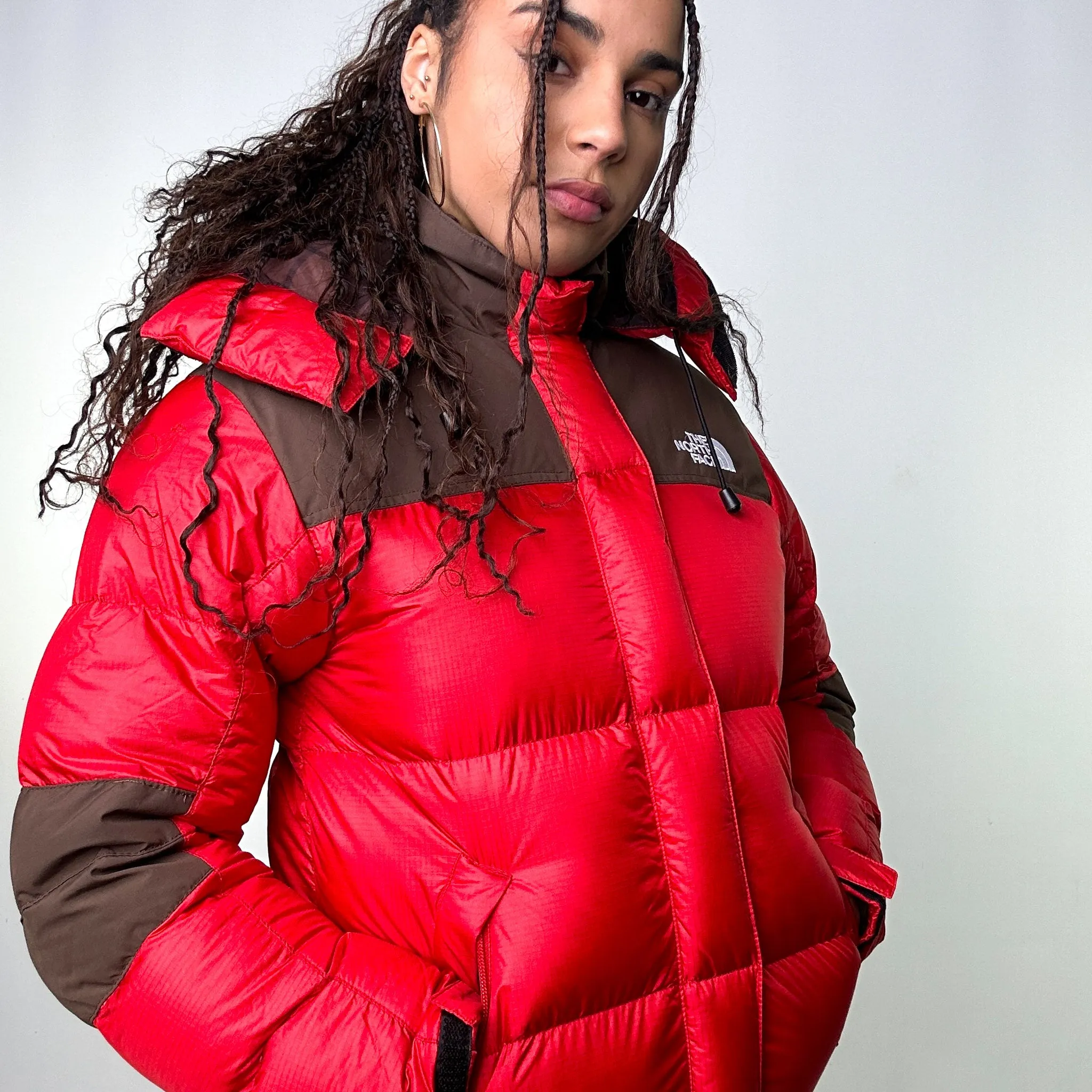 Red 90s The North Face 800 Series Puffer Jacket Coat (XS)