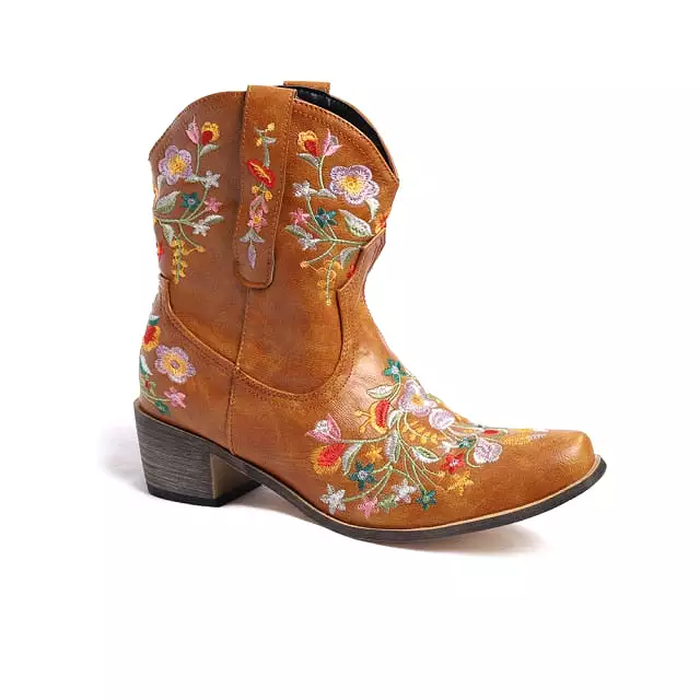 Retro cowboy boots  Low Heel Autumn Winter Women Shoes