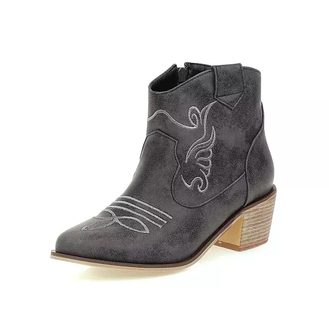 Retro cowboy boots  Low Heel Autumn Winter Women Shoes