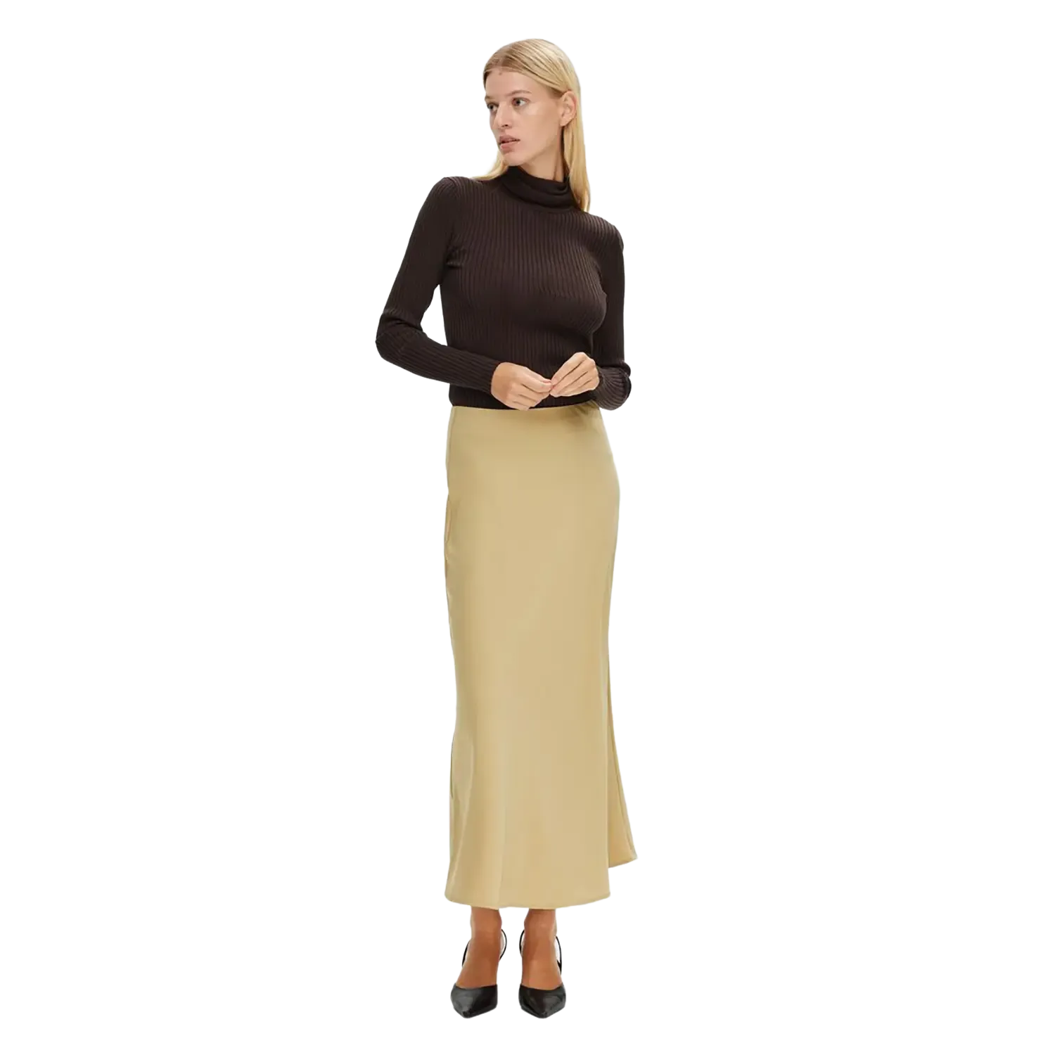 Selected Femme Satin Midi Skirt