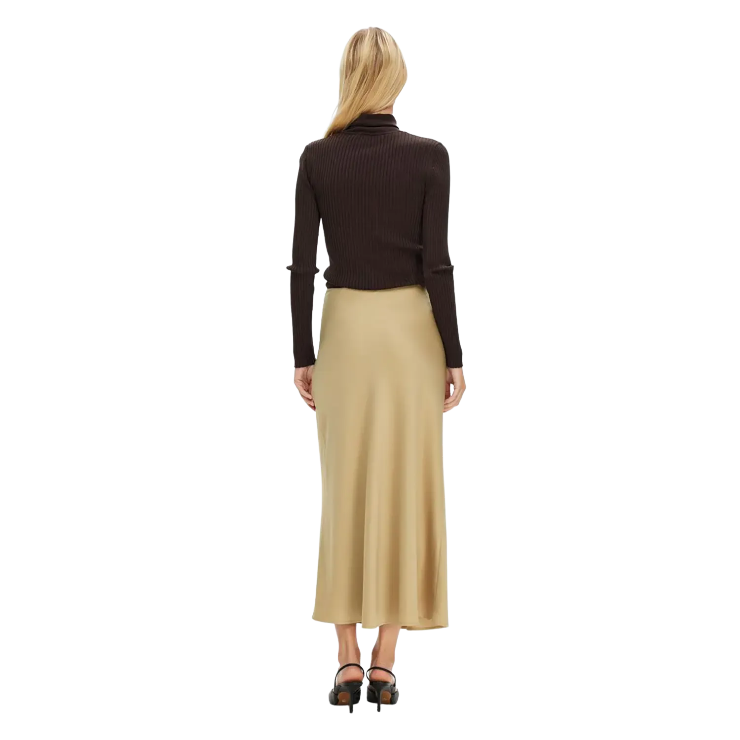 Selected Femme Satin Midi Skirt