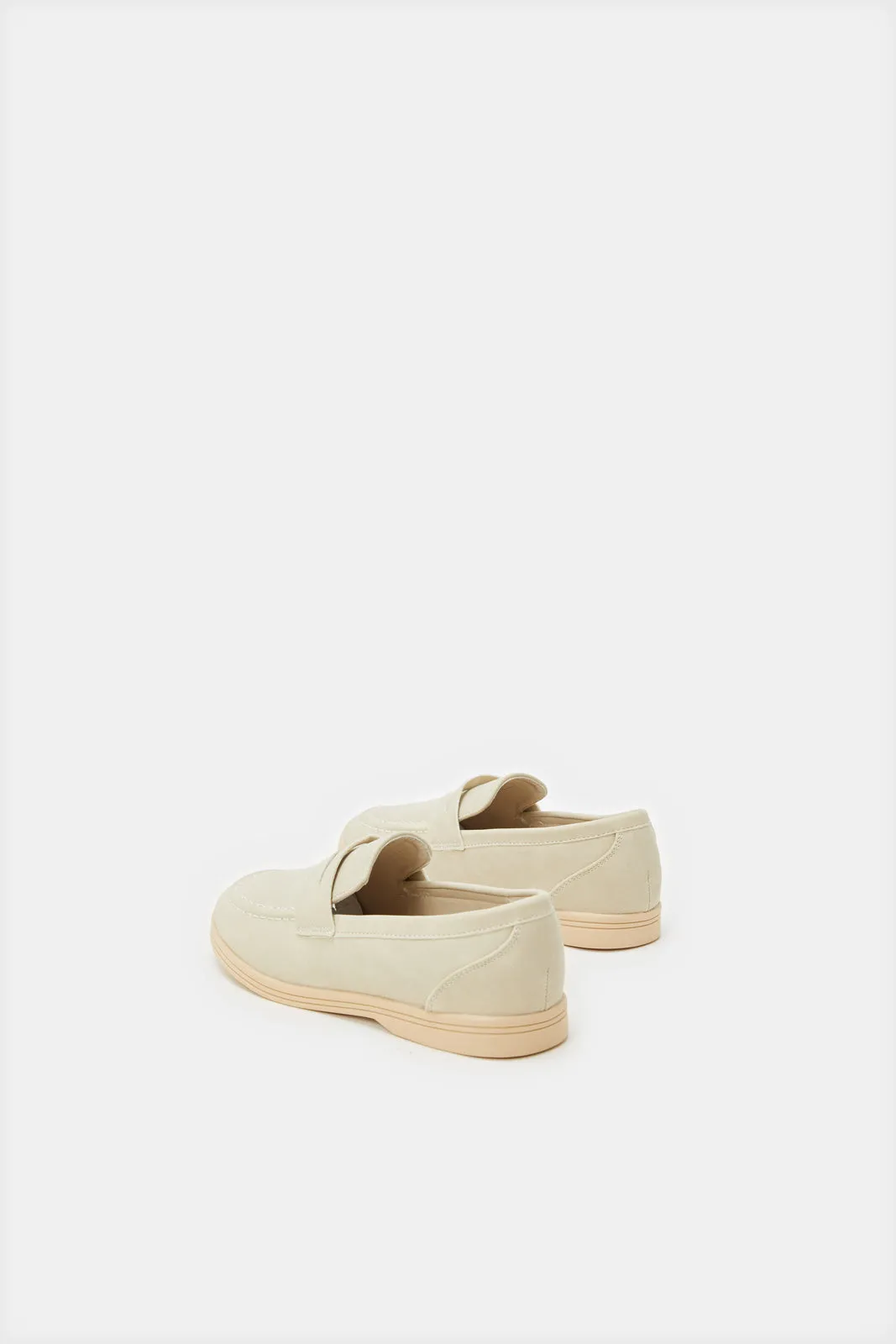 Senior Boys Beige Penny Loafers