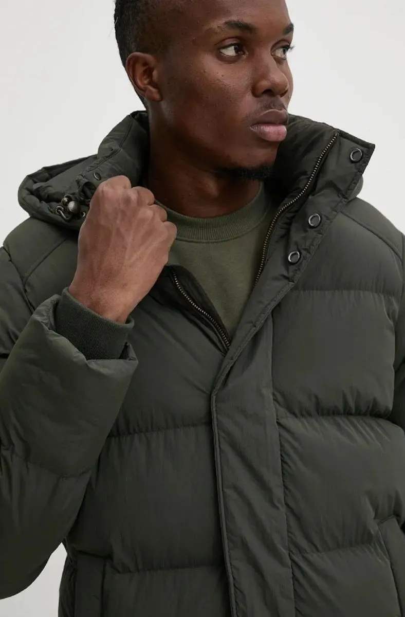 Superdry Hooded Longline Puffer Jacket Surplus Good Olive