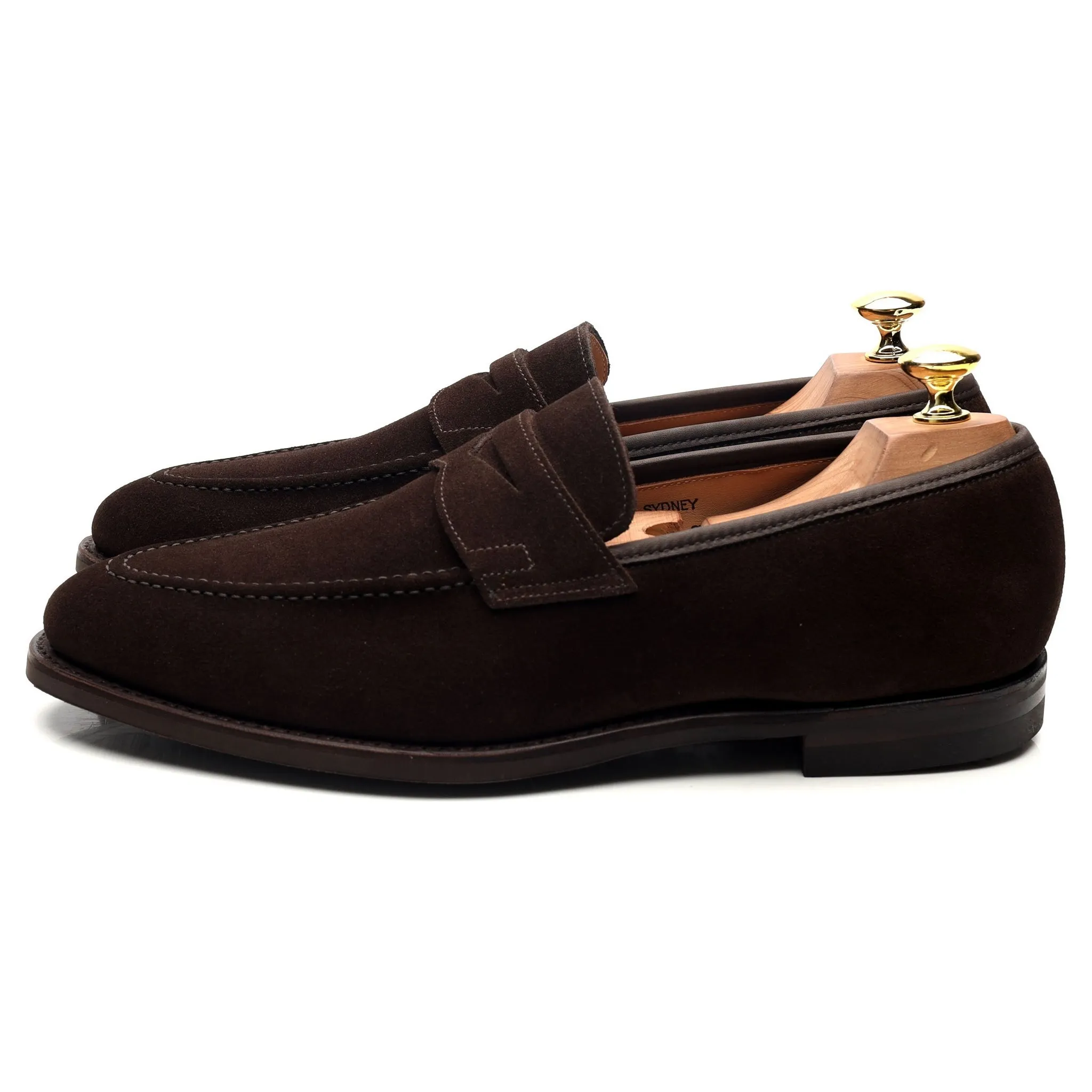 'Sydney' Dark Brown Suede Loafers UK 8 E