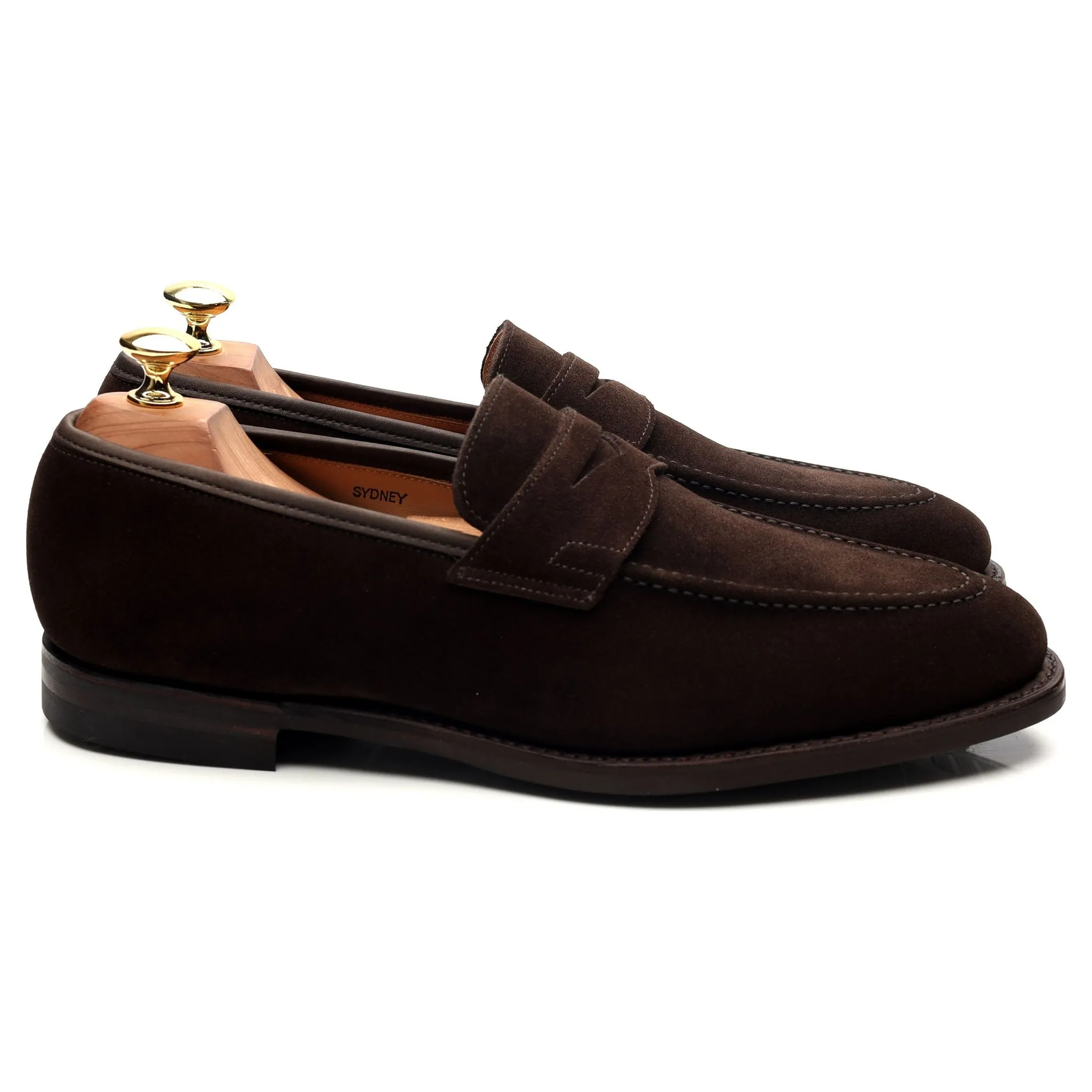 'Sydney' Dark Brown Suede Loafers UK 8 E