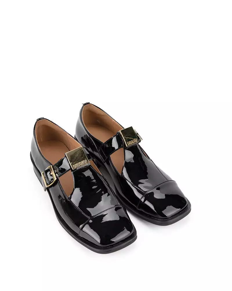 T-Strap Patent Leather Mary Jane Loafers