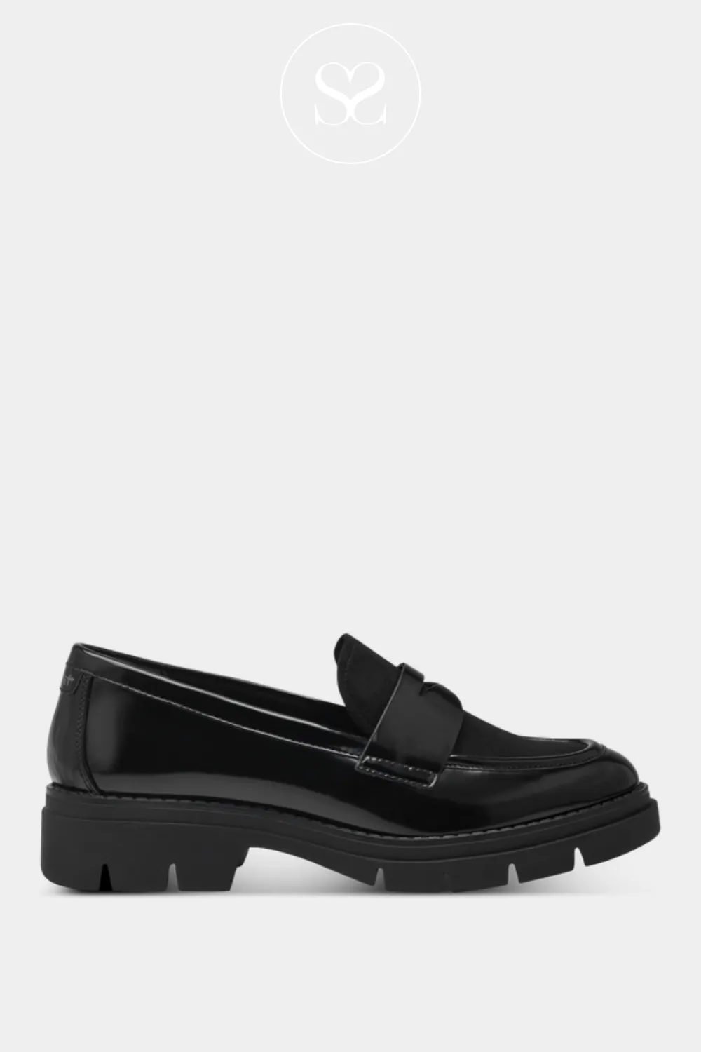 TAMARIS  1-24313-42 BLACK CHUNKY LOAFERS