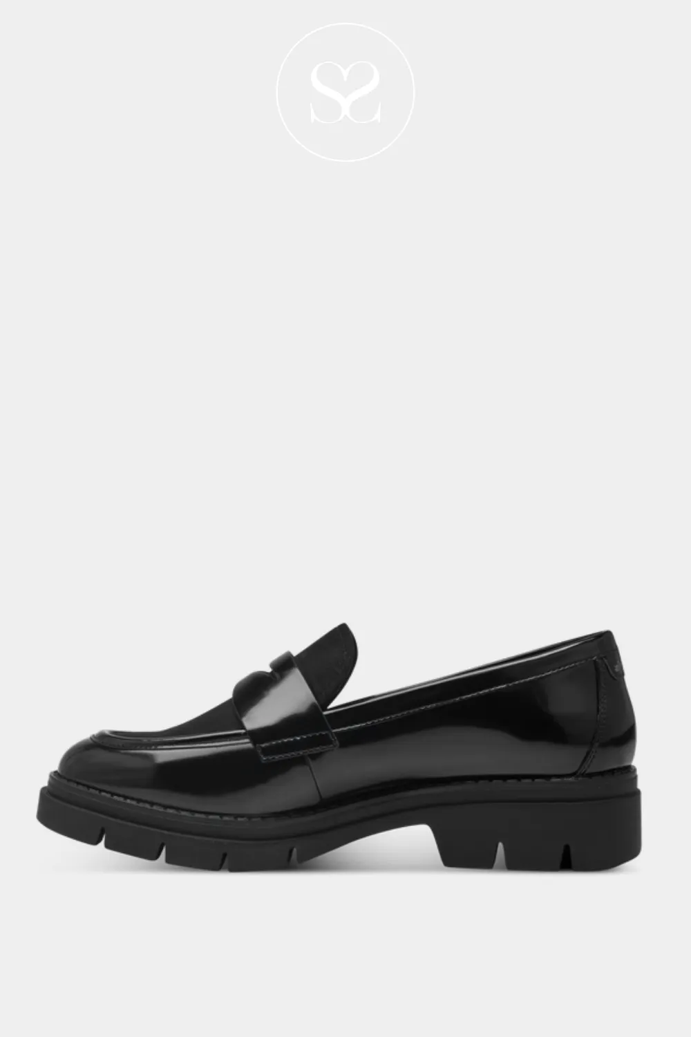 TAMARIS  1-24313-42 BLACK CHUNKY LOAFERS