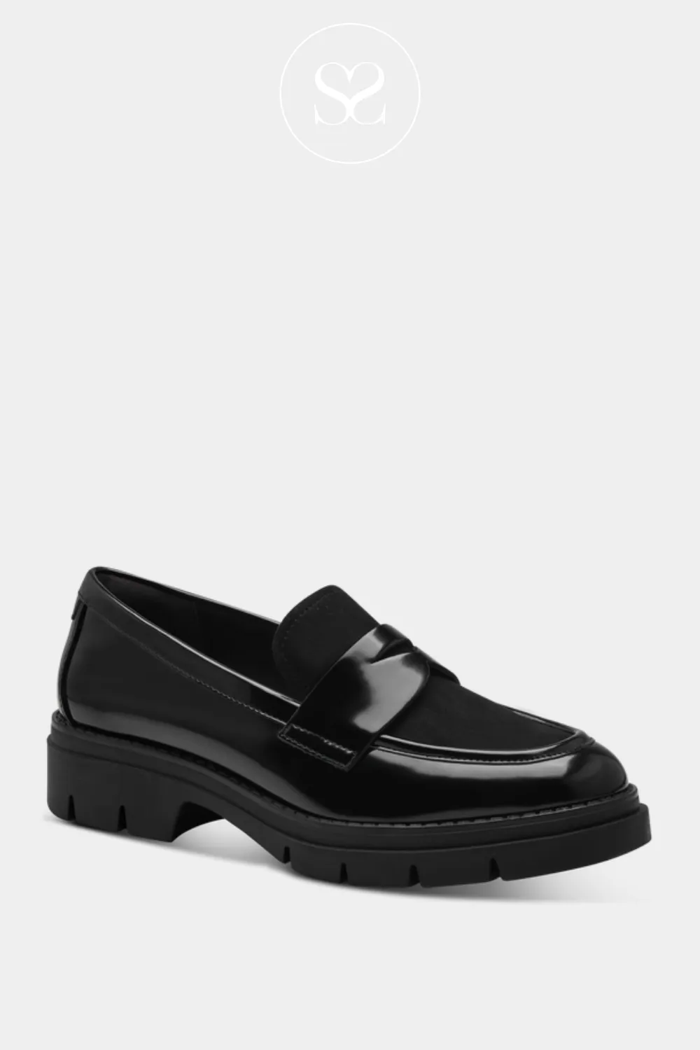 TAMARIS  1-24313-42 BLACK CHUNKY LOAFERS