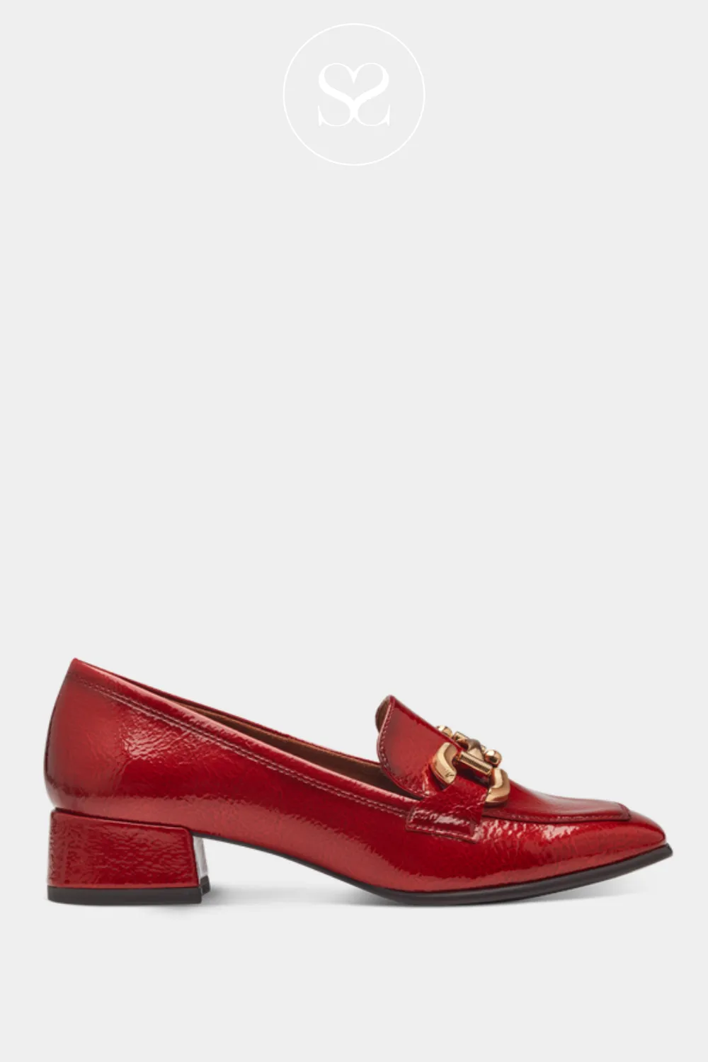 TAMARIS 1-24316-43 RED BLOCK HEEL LOAFERS