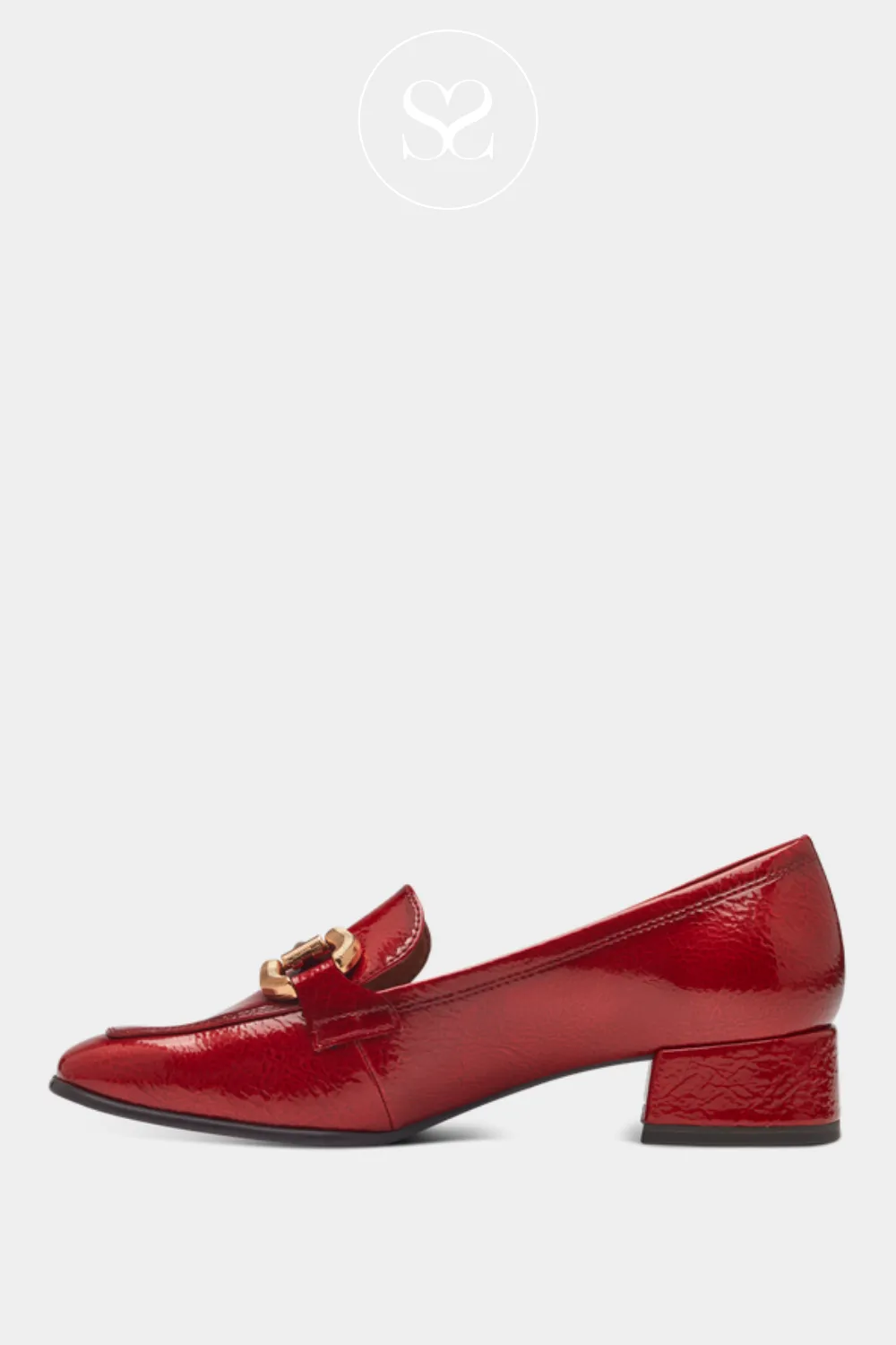 TAMARIS 1-24316-43 RED BLOCK HEEL LOAFERS