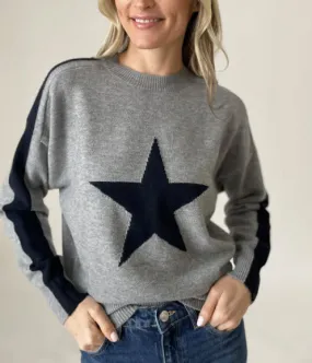 The Star Sweater in Grey Navy