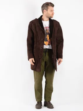 Vintage 70's Men Sheepskin Coat in Brown