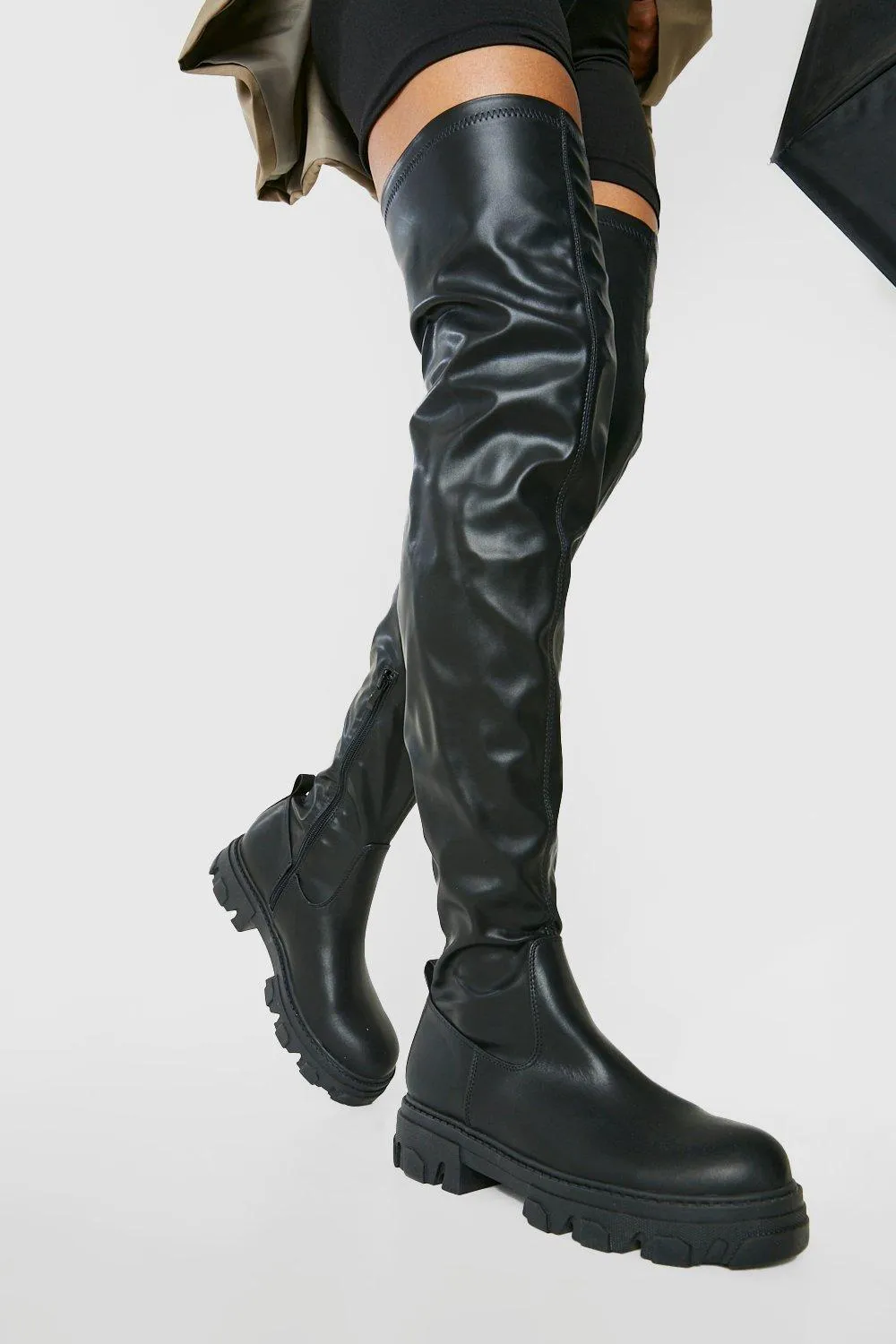 Wide Width Chunky Sole Over The Knee Boot