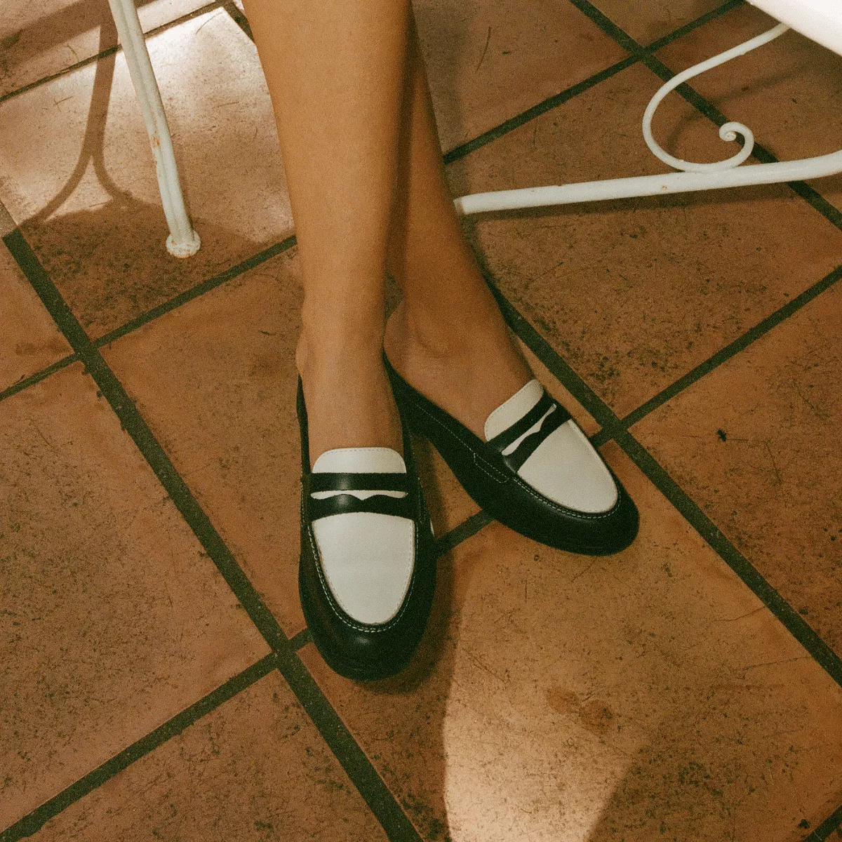 Wilde Black + White Mule Loafer - Women's