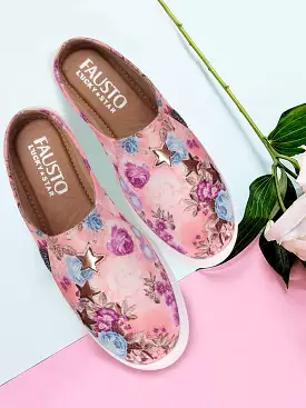 Women Pink Casual Canvas Slip-On Loafers