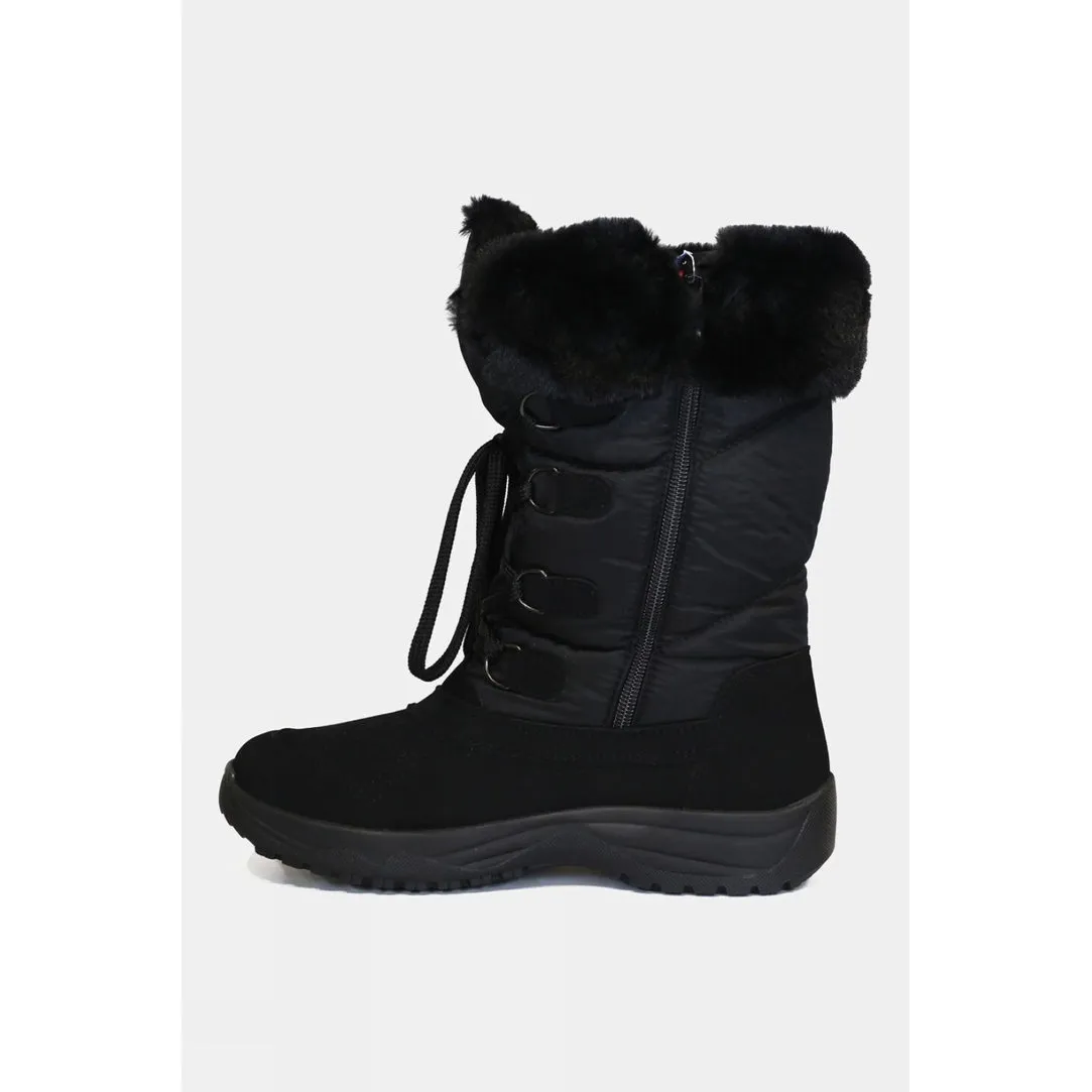 Womens Fur Trim Traction Snow Boots