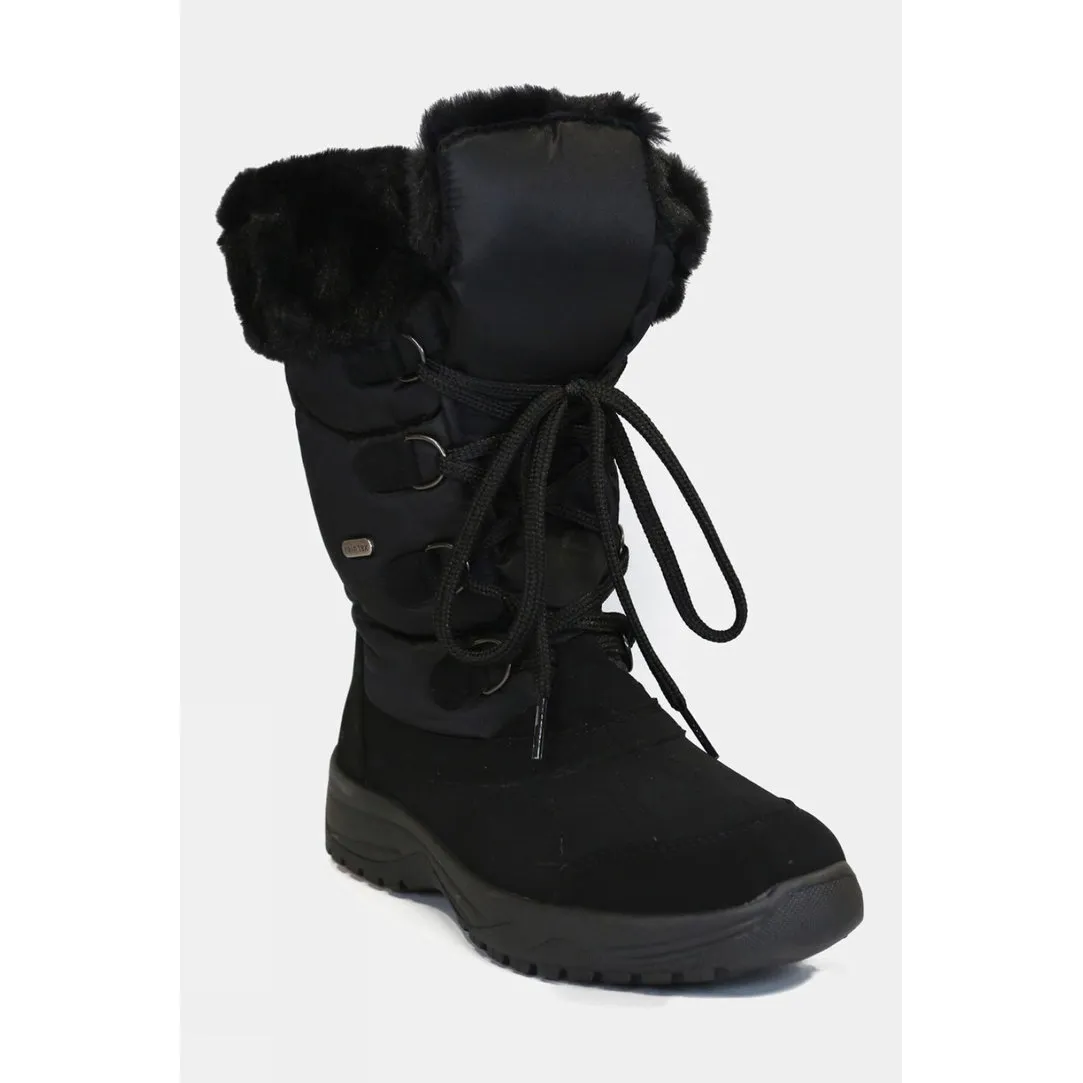 Womens Fur Trim Traction Snow Boots