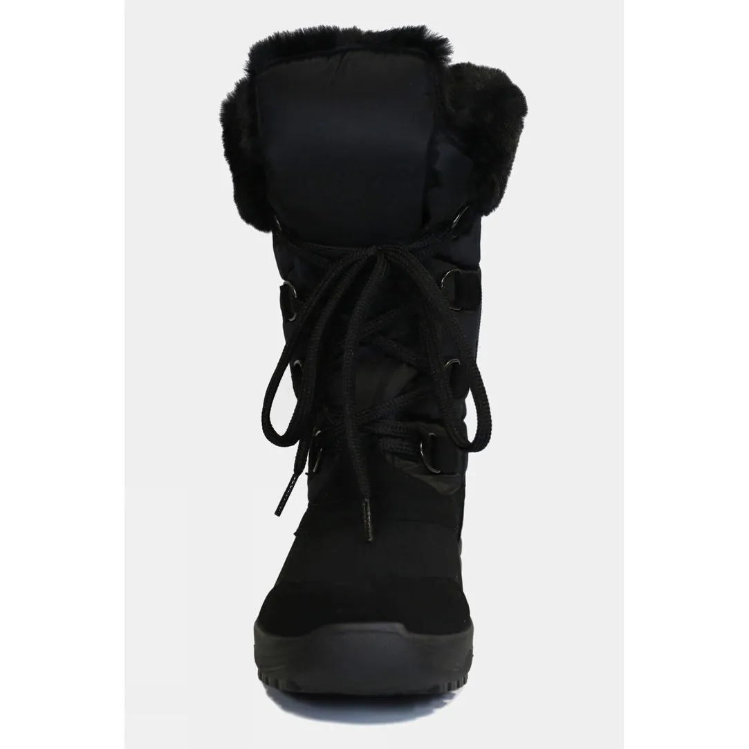 Womens Fur Trim Traction Snow Boots