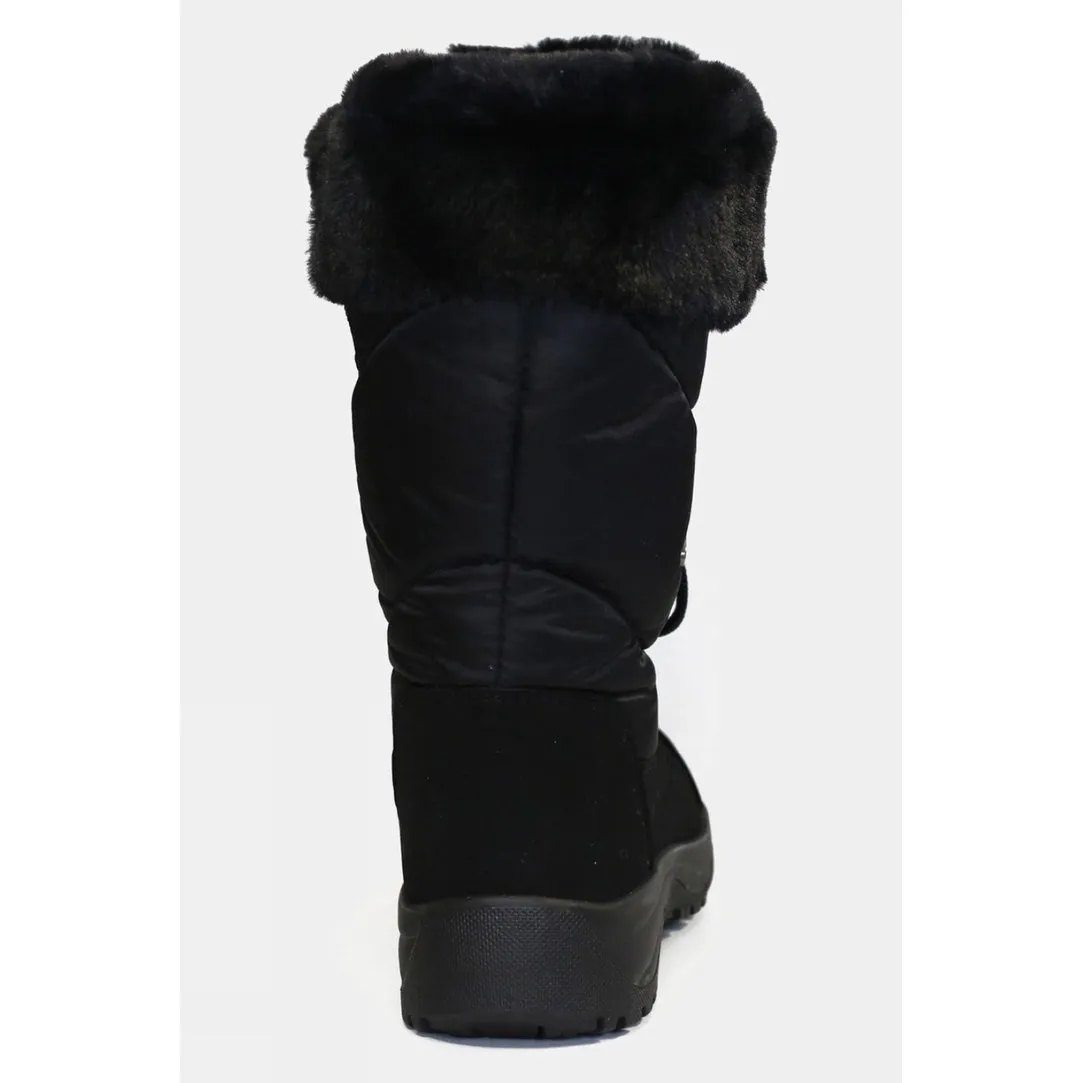 Womens Fur Trim Traction Snow Boots