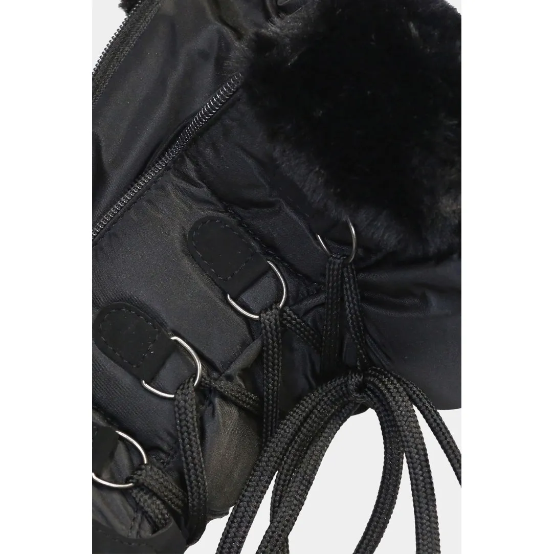 Womens Fur Trim Traction Snow Boots