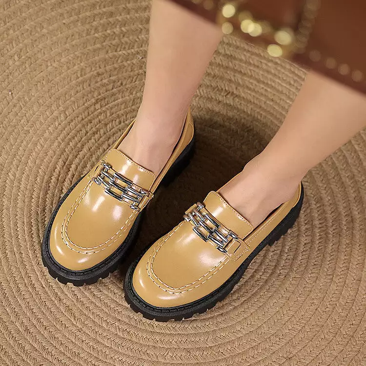 Women's Round Toe Platform Loafers