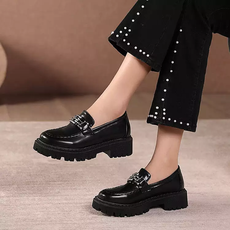 Women's Round Toe Platform Loafers