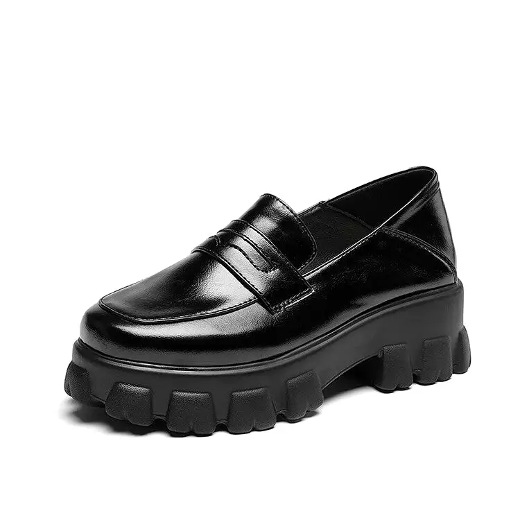 Women's Round Toe Platform Slip-On Loafers