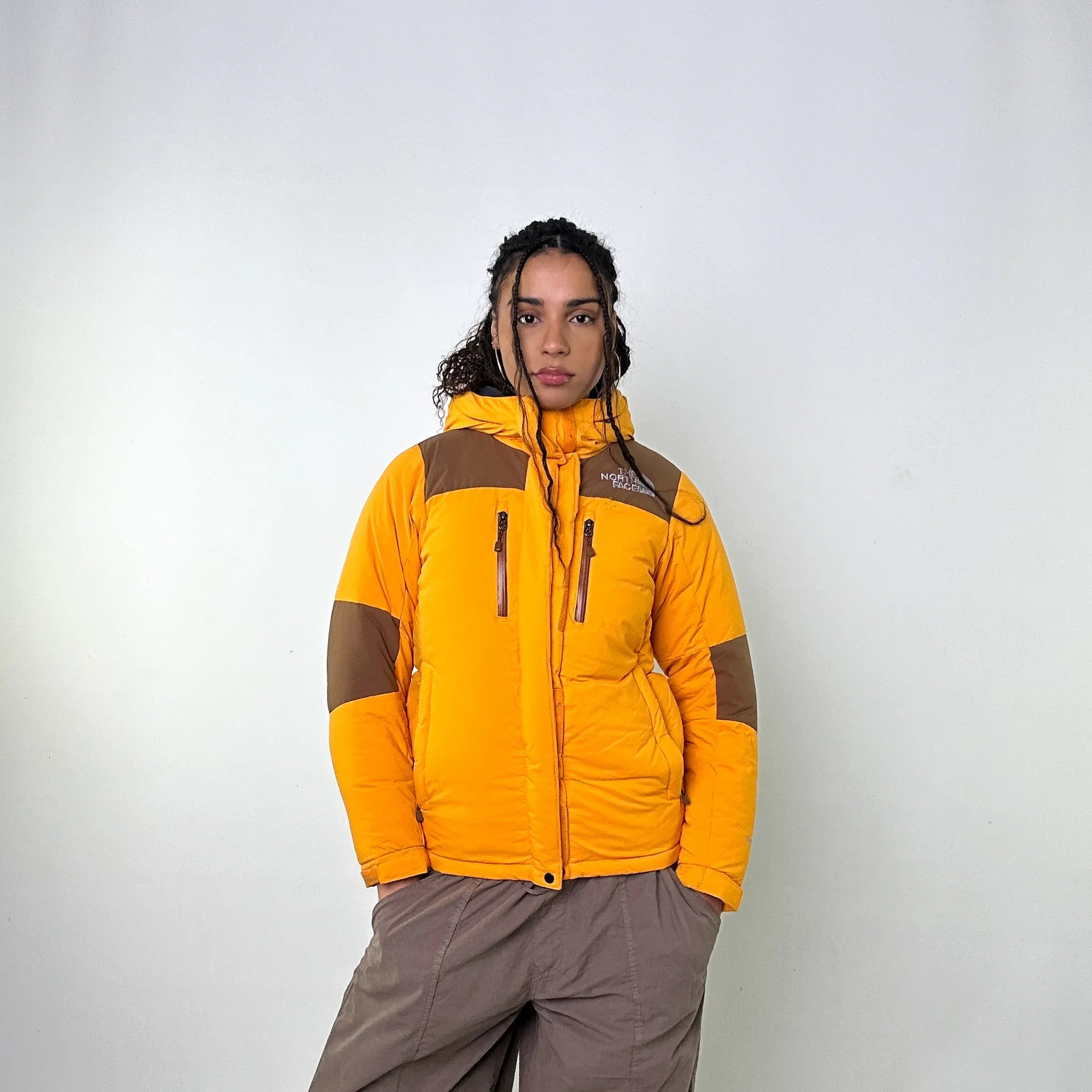 Yellow 90s The North Face Himalayan Puffer Jacket Coat (M)