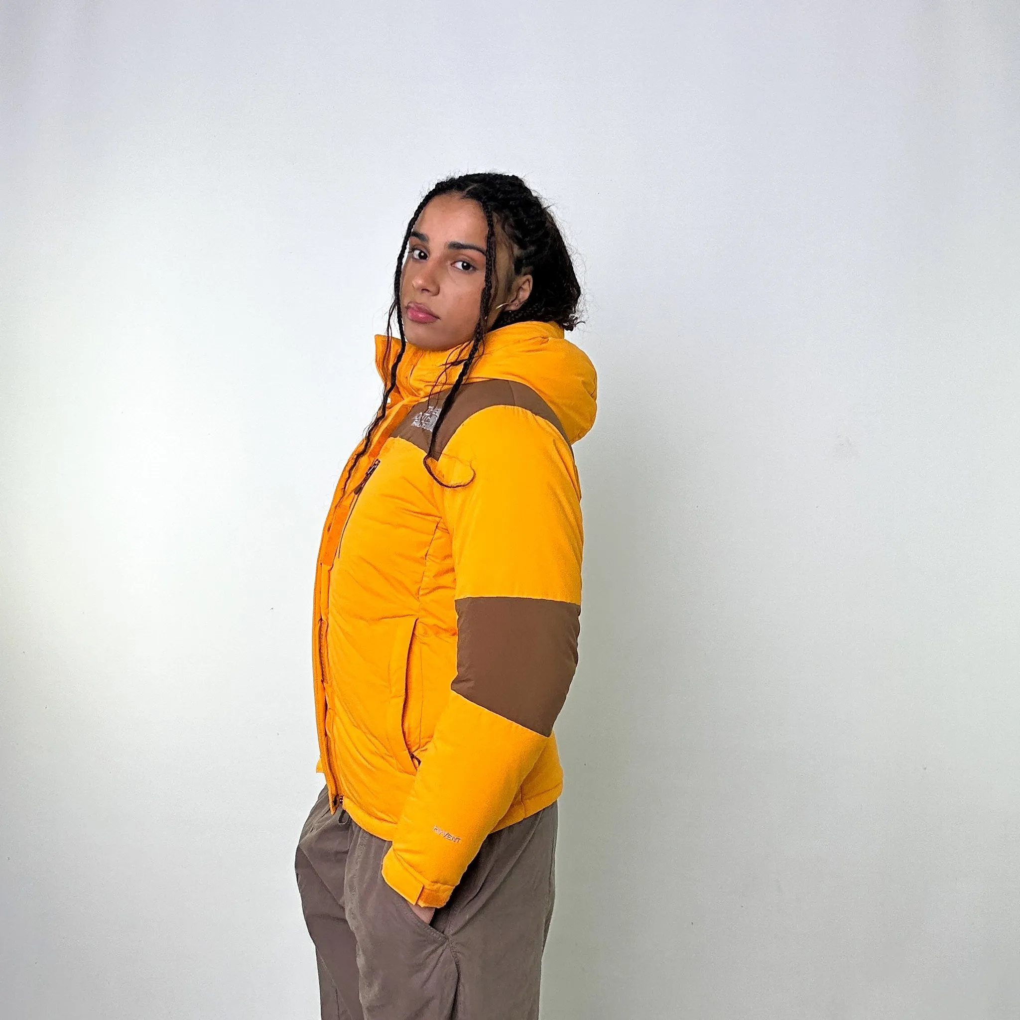 Yellow 90s The North Face Himalayan Puffer Jacket Coat (M)