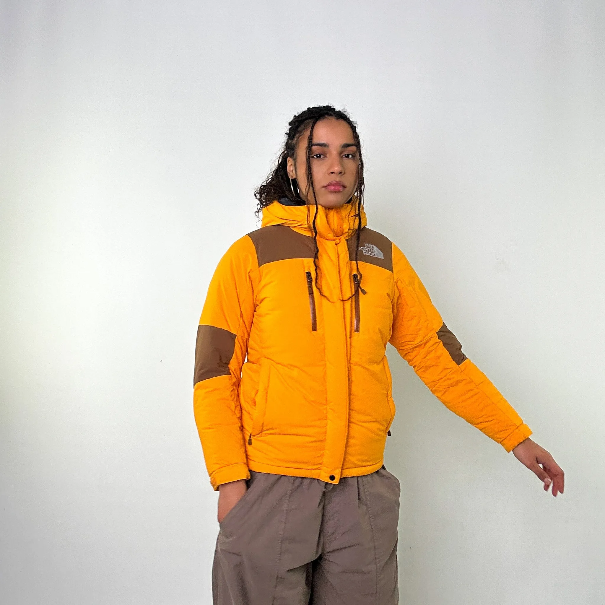 Yellow 90s The North Face Himalayan Puffer Jacket Coat (M)