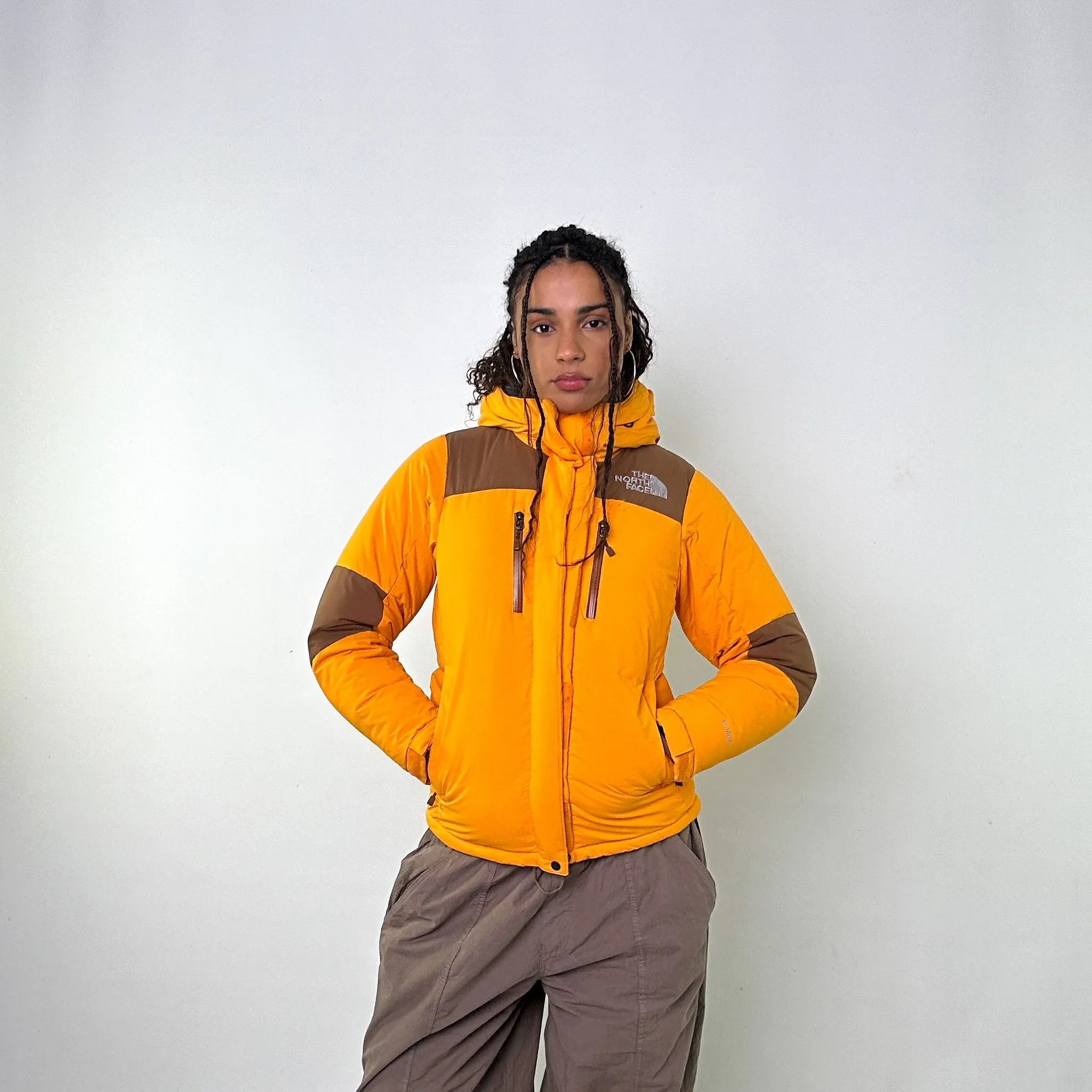 Yellow 90s The North Face Himalayan Puffer Jacket Coat (M)