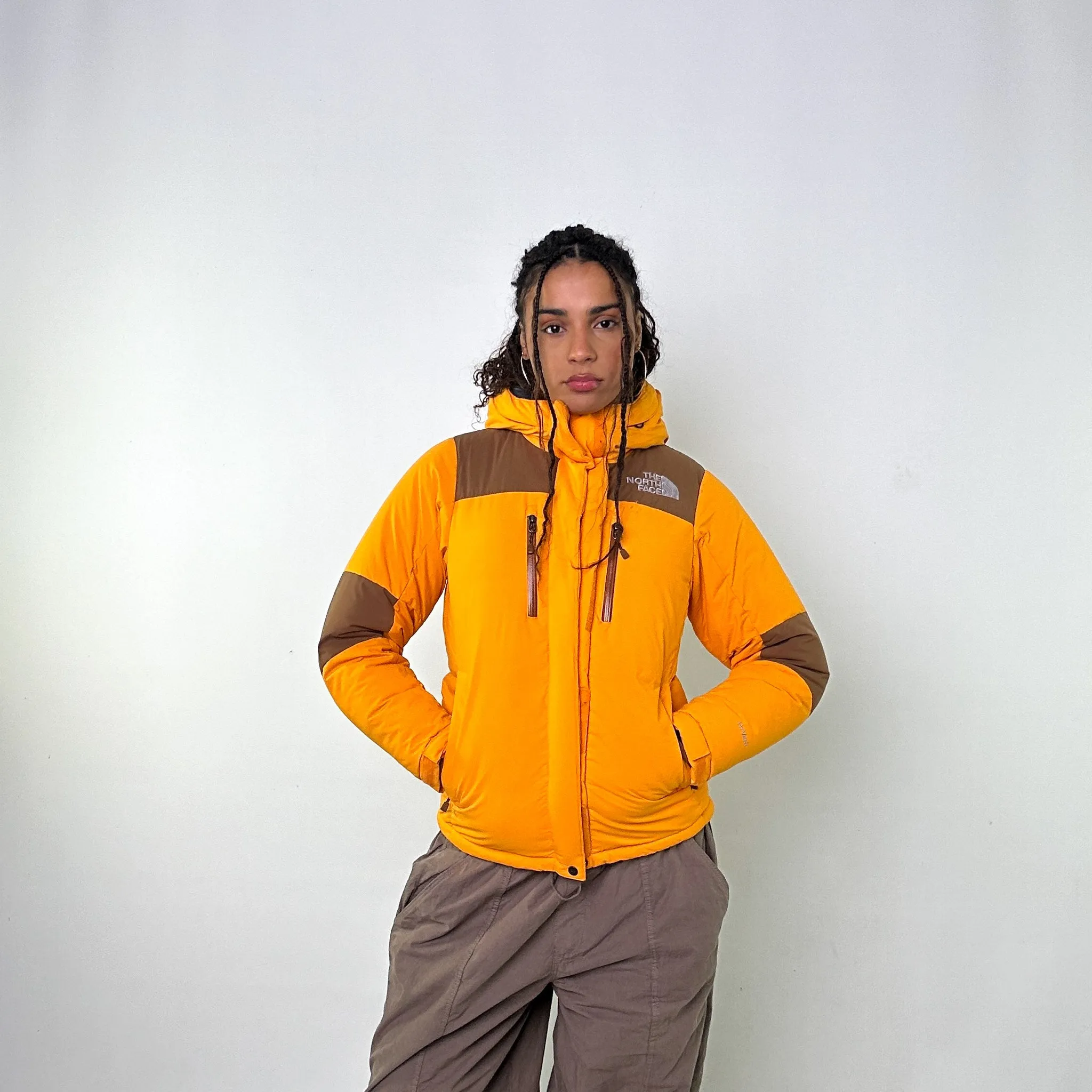 Yellow 90s The North Face Himalayan Puffer Jacket Coat (M)